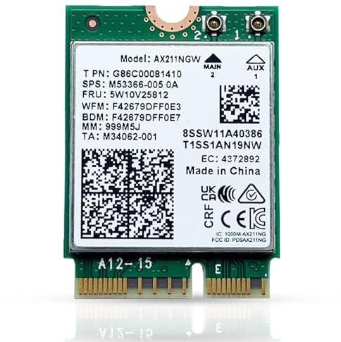 HighZer0 Electronics AX211 CNVio2 Upgrade to Wi-Fi 6E Tri Band 2.4/5/6 GHz | 2.4 Gbps | Bluetooth 5.2 Support | M.2 CNVio2 | No vPro 802.11ax Wireless Card AX211NGW (AX211)