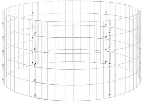 vidaXL Poste Circular de gaviones Acero galvanizado Ø100x50 cm Muro Gabion