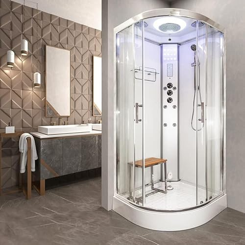 SS80 White Steam Shower Cabin (800 x 800 x 2200mm)