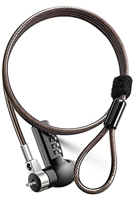 TOFEER Heavy Duty Anti Theft Laptop Lock Combination Cable Lock for Dell Universal Laptops Computer Lock Cable for Office Library Campus Fits Kensington Slot