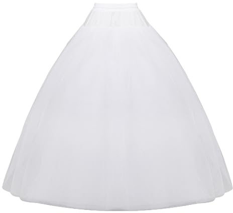 Mannice Petticoat Skirt for Women Under Dress Crinoline Underskirt Half Slips Floor Length Petticoats Hoop Skirt
