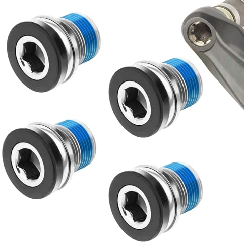 gvivej 4 Stück Fahrrad Kurbelarmschrauben, M15 Tretlager Schrauben, mit Schraubensicherung Kompatibel, Kurbelschrauben für Fahrräder