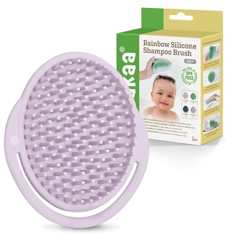 haakaa Baby Cradle Cap Brush - Soft Cradle Cap Comb| Hair Scalp Massager, Soft Bristles for Newborns & Toddlers-Lavender