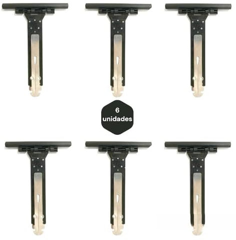 6 bandes de volet roulant de 15,5 cm | Supports pour sangles de volet roulant en aluminium et PVC | Acier inoxydable et nylon gris | Bande de sécurité pour union des lamelles de volet roulant et de