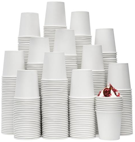 Vumdua 800 tazas de café desechables de papel de 6 onzas, taza de bebida fría y caliente para café, té, jugo, espresso y cortado (blanco)