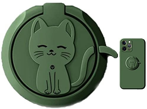 Söt katt metall 360 graders snurra finger ring telefonhållare ringar söt mobilgrepp uttag för telefon magnetiskt fäste
