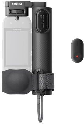 Insta360 Foldable 2-in-1 Selfie Stick, Remote Kit (1/4 Mount), Compatible with X5, X4, X3, Built-in Tripod