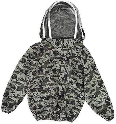 Bienenzucht-Schutzschleierjacke, doppelter Reißverschluss, Bienenanzug, Imkerbedarf für Erwachsene, Dschungelarbeit