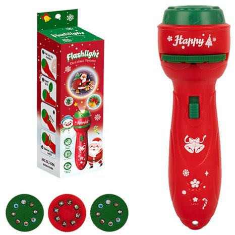 Projecteur lampe de poche de Noël | 24 projections d' avec des motifs uniques pour la de Noël | Lumière décorative portable de 1,5 x 1,5 x 4,53 pouces pour anniversaires, festivals, fêtes