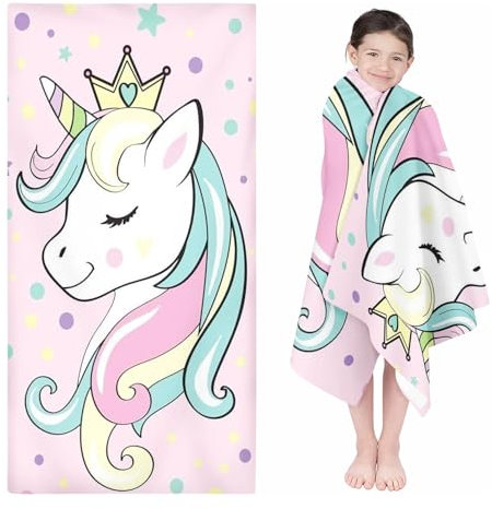 Qiqumax Cartoon Einhorn Strandtuch 90x180 cm Badetuch Strandlaken Handtücher 50x100cm Für Fitness Outdoor Badetuch Groß 100x200cm Microfaser Handtücher Handtuch (50 x 100 cm)