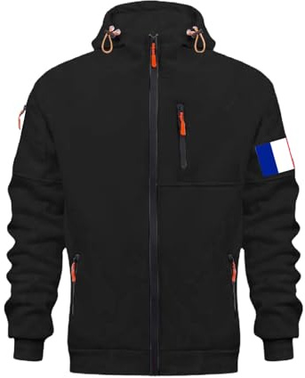 Veste polaire épaisse pour homme, fermeture éclair, décontracté, coupe ample, pull en polaire pour l'hiver, vêtement de rue confortable avec sweat-shirt uni pour homme