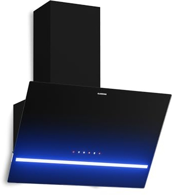Klarstein Illuminosa Abzugshaube 60 cm - Kopffreihaube, 818 m³/h Boost, Touchpanel, LED-Beleuchtung, A++ Energieeffizienz, Umluft & Abluft, leise, Aluminium- & Kohlefilter
