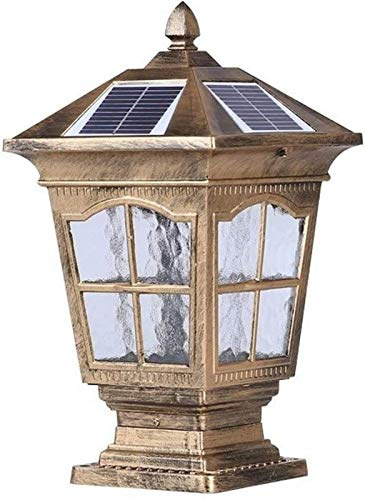 Lampada a colonna tradizionale Victoria Solar LED per esterni, lanterna in vetro, IP55, impermeabile, illuminazione GarPathway, lampada da strada, patio, illuminazione paesaggistica