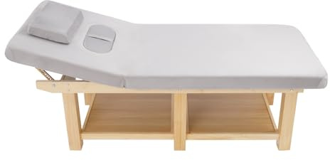 Ciounmb Massagebett Massageliege Wellnessbett Spa Möbel Schönheitsbett Kosmetikliege 190x80x62 cm Rückenlehne verstellbar Kopfstütze und Kissen für Salon und Spa (Grau)