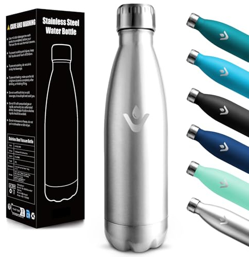Motswedi Botella Termica 750ml, Doble Aislamiento, Botella Termica, Mantener 12H Caliente/24 Frío, Cantimplora Infantil, a Prueba de Fugas, Termo agua, para Oficina, Hogar, Acero Inoxidable