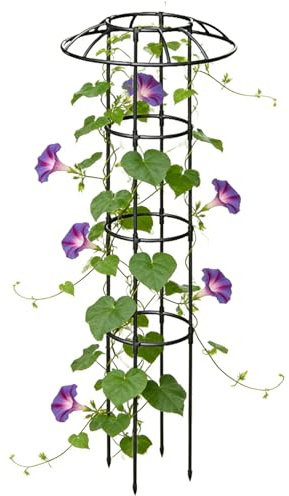 Rejilla para plantas trepadoras en el jardín, rejilla decorativa vertical inoxidable estable para plantas trepadoras, rejilla de encaje en forma de seta de flores, para hortensias de pepino