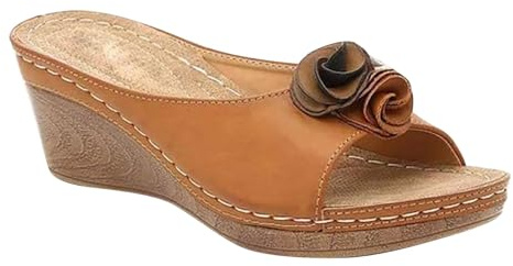 Generisch Zapatos ortopédicos para mujer, sandalias de cuña con plantilla, suela gruesa, pantuflas antideslizantes, separadores de dedos cómodos, sandalias informales para la playa, vacaciones para el