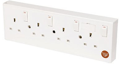 1 to 4 Gang Mains Socket Converter