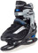 Nijdam Kinder Eishockeyschlittschuhe Iceskater Icehockey Schlittschuhe größenverstellbar, Schwarz-Silber-Blau, 34-37