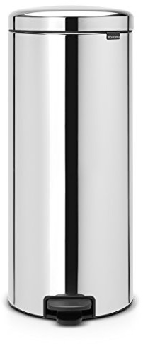 Brabantia 114366 Pedal Bin newIcon with Plastic Inner Bucket, 30 Litre - Brilliant Steel