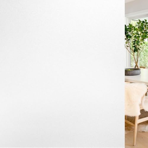 rabbitgoo Frosted Glass Window Privacy Film, No Glue, White, 35.4 x 78.7