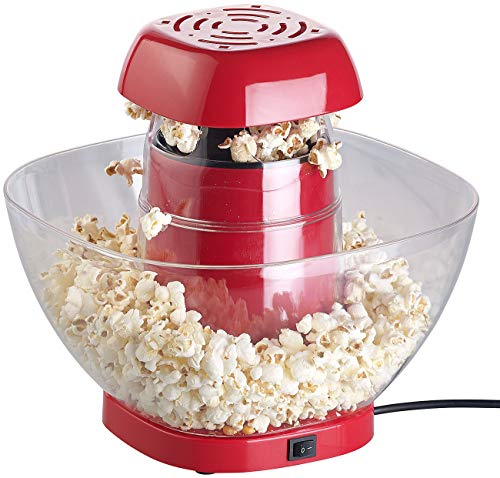 Rosenstein & Söhne Heißluft-Popcorn-Maker: Heißluft-Popcorn-Maschine mit Auffangschale, für 80 g Mais, 1.200 Watt (Retro-Maschinen, Popcornzubereiter, Pfannen)