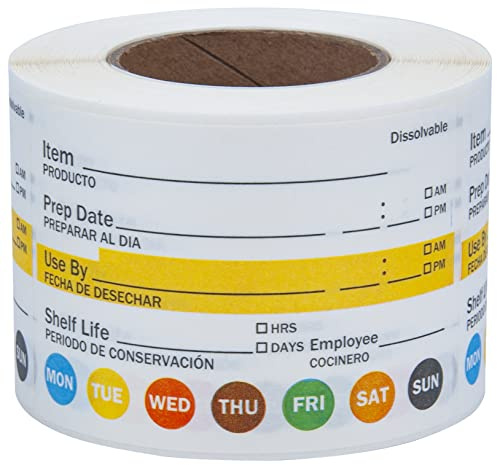 L LIKED Dissolvable Label Shelf Life for Food Rotation Use by Stickers 2 x 3 Inch Roll of 250 Labels