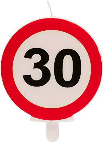 Dekora - Candela di compleanno con Segnale di Divieto per Decorazione di Torte, Numero 30