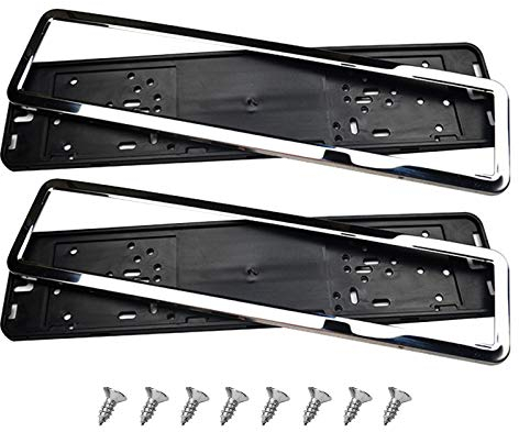 Support Plaque Immatriculation Voiture Chrome, Porte Plaque Immatriculation Tuning, Plaque Immatriculation Personnalisable, Plaques D'immatriculation pour Auto, Tuning Voiture Exterieur avec Rivet