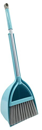 BSMstone Kids Broom and Dustpan Set-Mini Dustpan and Broom for Children Housekeeping Pretend Play Cleaning Tools Set (Blue)