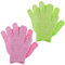 WLLHYF 4PCS guanti esfolianti doppia texture guanti da bagno corpo scrub esfoliante scrubbing guanto per doccia Spa massaggio pelle morta rimozione esfoliante guanti da bagno(verde erba, rosa)