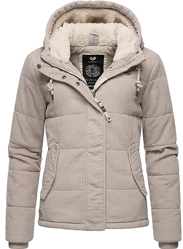 Ragwear Wuggys Veste d'hiver matelassée chaude en velours côtelé pour femme Tailles XS à XXL