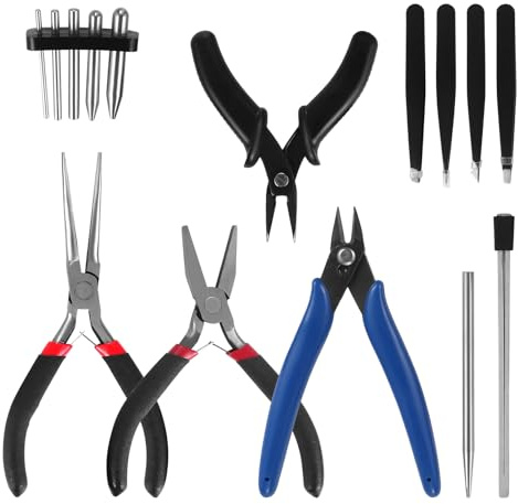 WiMas 15PCS Metal Puzzle Tool Set Metal Model Kits Bending Assist Tools for Model Building and Fixing