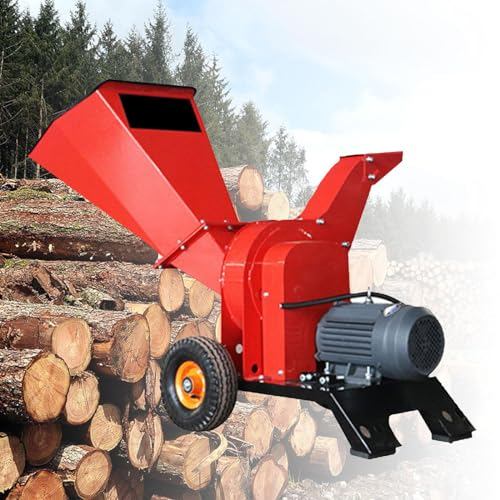 Garten-Asthäcksler, 3000 W elektrischer Holzhäcksler, 220 V-Häckslerdurchmesser 50 mm, 8 Klingen, Mehrzweck-Asthäcksler, schnelle Materialentleerung