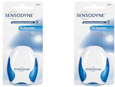 Sensodyne Fil Dentaire, Pour Dents Sensibles, 50 Mètres (Lot de 2)