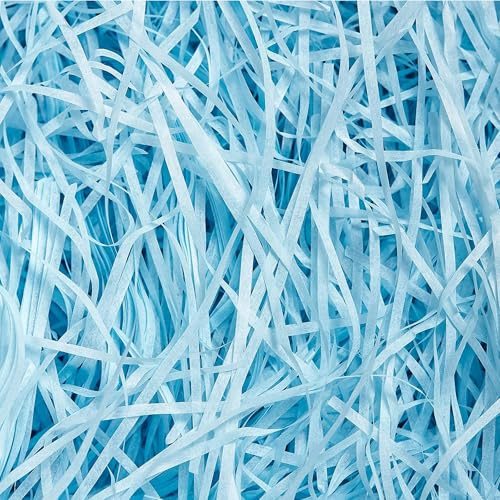 Papier de soie déchiqueté bleu turquoise de 200 g, sans poussière, rembourrage doux, papier déchiqueté pour emballage cadeau, paniers, boîtes d'expédition, paniers cadeaux, remplissage d'emballage