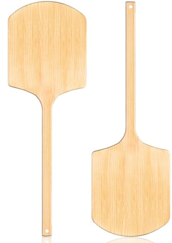 Bokon 2 Pack Wooden Pizza Peel 14 X 16 X 20, Paddle for Oven and Grill