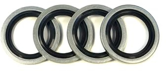Bonded Dowty Washers Metric – Hydraulic Seals with Nitrile Rubber Insert | High-Pressure Sealing Washers for Hydraulic Fittings (10mm–26mm) (10, M16)
