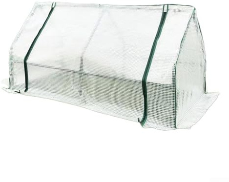 Small Grow Tunnel Outdoor Garden Greenhouse Cover with Reinforced Mesh Grid for Crop Protection Against Birds and Weather Elements