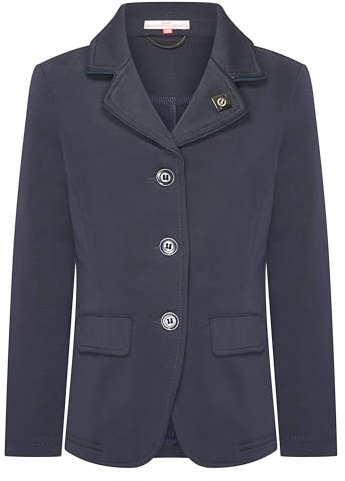 Imperial Riding Kinder Turnierjackett IRH Basic, Turnierjacke mit 3-Knopf-Verschluss, ungefüttert, mit Pattentaschen und Rückenschlitzen, Navy, 140