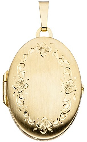 Jobo Damen-Medaillon aus 8 Karat 333 Gold Oval zum Öffnen für 2 Fotos