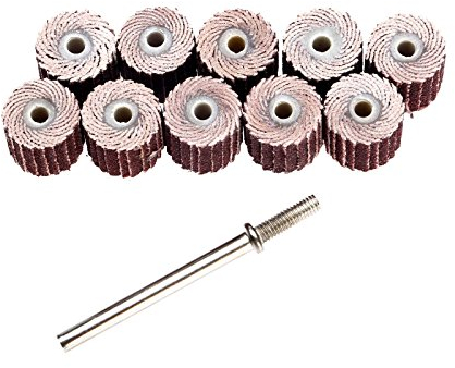 Dophee 10 Stück 10mm Schmirgelpapier Polierscheibe Schleifen Lamellenschleifrad Werkzeug Grit 10mmx10mmx3mm