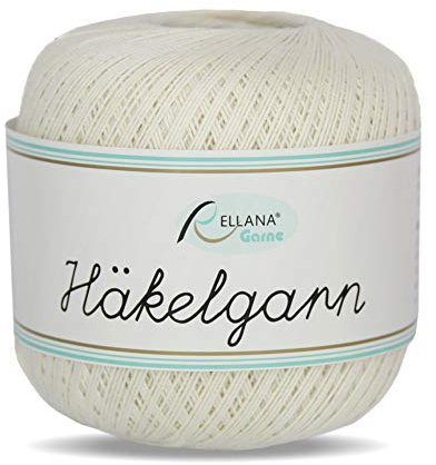 Rellana Häkelgarn, Filethäkelgarn,50 g, 100% Baumwolle, Fb. 16 naturweiß