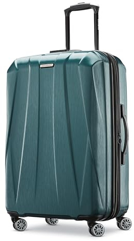 Samsonite Centric 2 Hardside Expandable Luggage with Spinner Wheels, Emerald Green, Checked-Medium 24-Inch