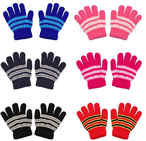 BESPORTBLE 6 Paare Kinder Winterhandschuhe Vollfingerhandschuhe Kinder Warm Gestrickte Handschuhe für Jungen Oder Mädchen Winter Anti-Rutsch-Weihnachtsfeierzubehör