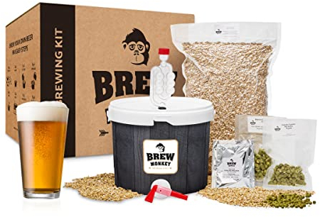 Brew Monkey® Kit de Brassage Bière IPA | Kit Base de 5L | 5,7% Alc. | Kit Fabrication Bière | Idée Cadeau Homme | Kit Bière | Coffret Cadeau Homme | Cadeau d'anniversaire pour hommes