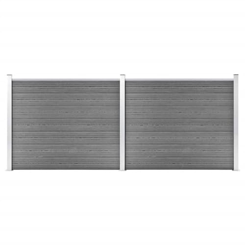 vidaXL Set de Panel de Valla Jardín Patio Exterior Barrera Cercado Rollo Pantalla Privacidad Decorativa Cerca Tira Duradero WPC Gris 353x146 cm