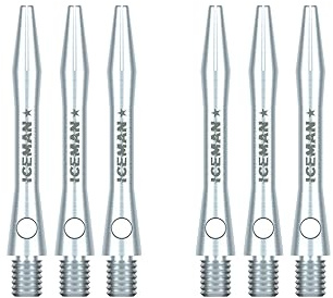 RED DRAGON Gerwyn Price Iceman Logo Plain Aluminium Short Dart Stems (Shafts) - 3 sets per pack (9 stems in total)