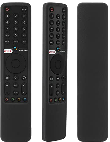 Funda Protectora de Silicona para Xiaomi XMRM-19 Mando a Distancia de Voz, L32M6-6AEU L43M6-6AEU L55M6-6AEU L75M6-ESG,Funda Mando para Xiaomi, Antideslizante, A Prueba de Golpes, Lavable (Negro)