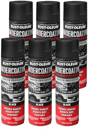 Rust-Oleum 248657-6PK Stops Rust Undercoating Spray, 15 oz, Rubberized Black, 6 Pack